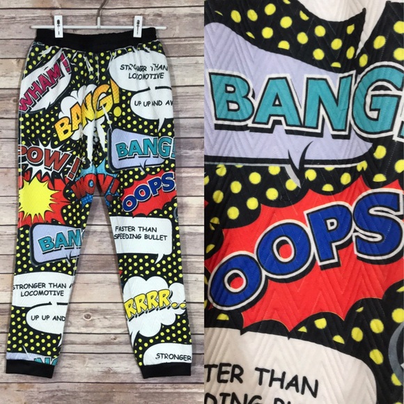 Topia Pants - Topia Graphic Comics  Inspired Multicolored Pants